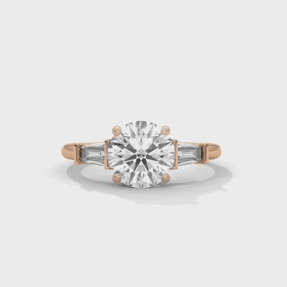 2 Carat Round Three Stone Lab Diamond Wedding Ring