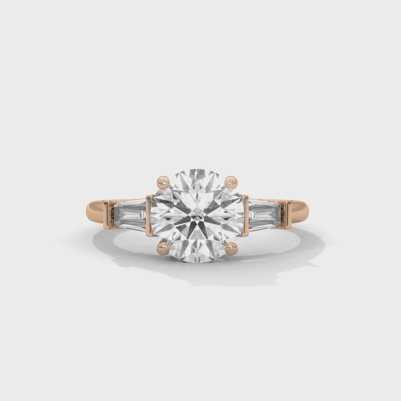 2 Carat Round Three Stone Lab Diamond Wedding Ring