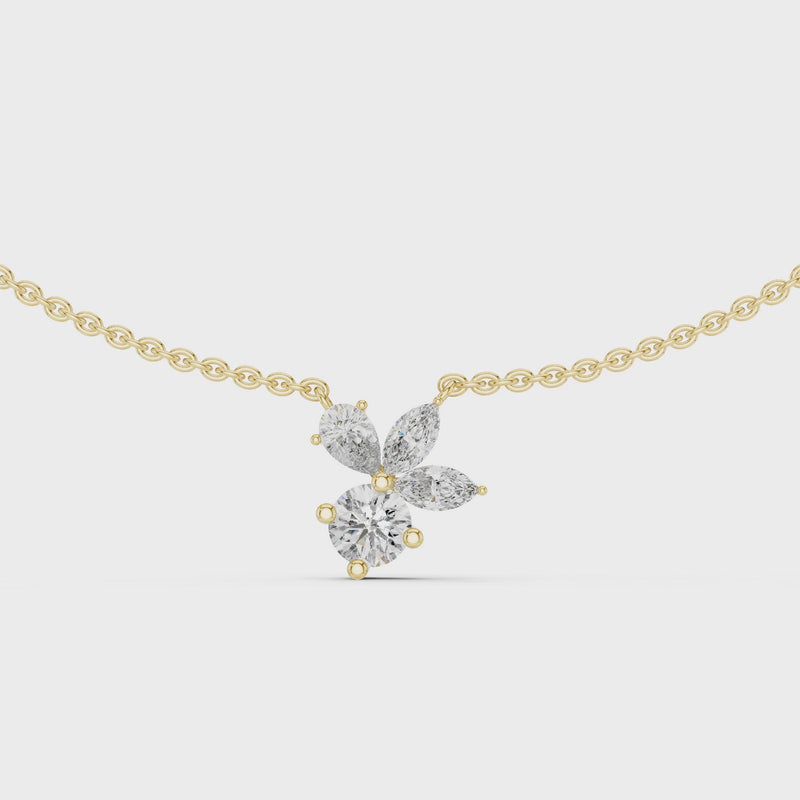 FloraLuxe Lab Diamond Pendant – Perfect Necklace For Teens & Women