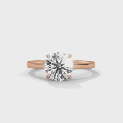 Solitaire 2 Carat Round Lab Diamond Engagement Ring