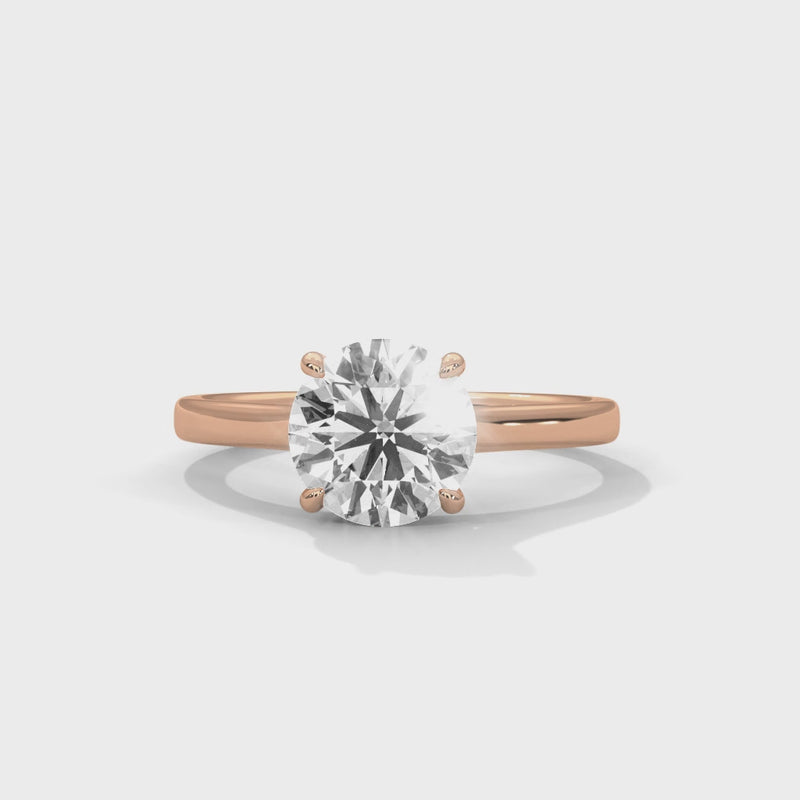 Solitaire 2 Carat Round Lab Diamond Engagement Ring