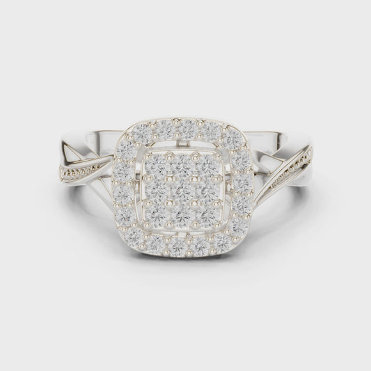 Queen’s Aura Lab Diamond Statement Halo Ring