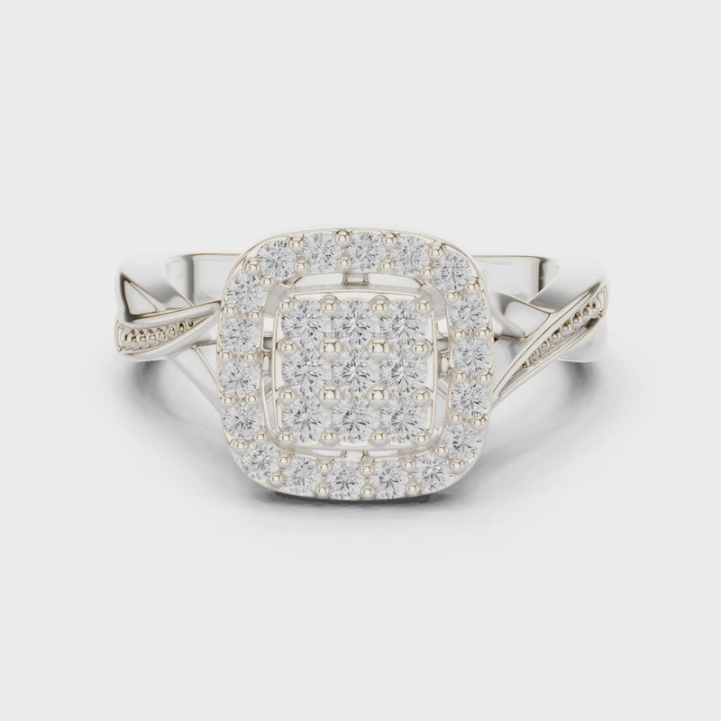 Queen’s Aura Lab Diamond Statement Halo Ring