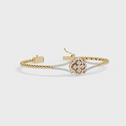 Dazzling Bloom Lab Diamond Bracelet – Luxe Floral Tennis Style for Women