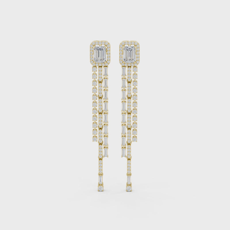 Long Drop Everglow Lab Diamond Dangler Earrings