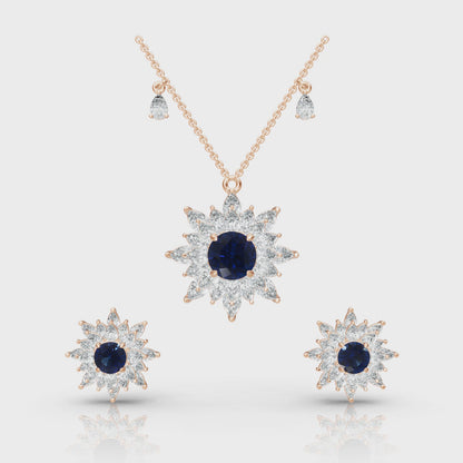 Aura Detachable Lab Diamond Pendant with Matching Studs Set