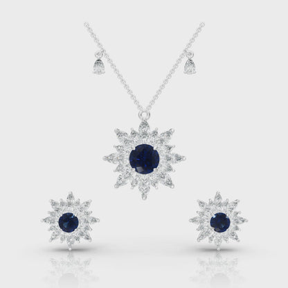 Aura Detachable Lab Diamond Pendant with Matching Studs Set