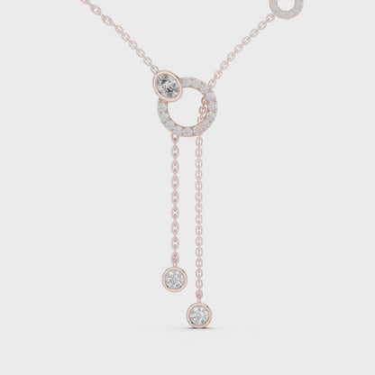Lariat Drop Lab Diamond Necklace– Designer Charm Chain for Women | Luxury Elegant Jewelry for Gifting