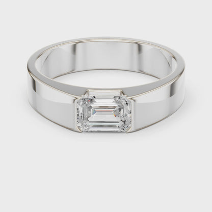 Resolute Virtue Emerald Cut 1 Carat Lab Diamond Ring for Men