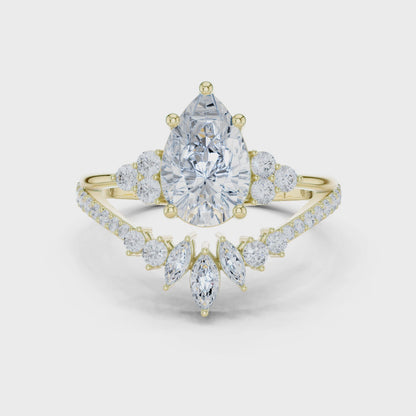 2 Carat Queens Crown Lab Grown Diamond Engagement Ring