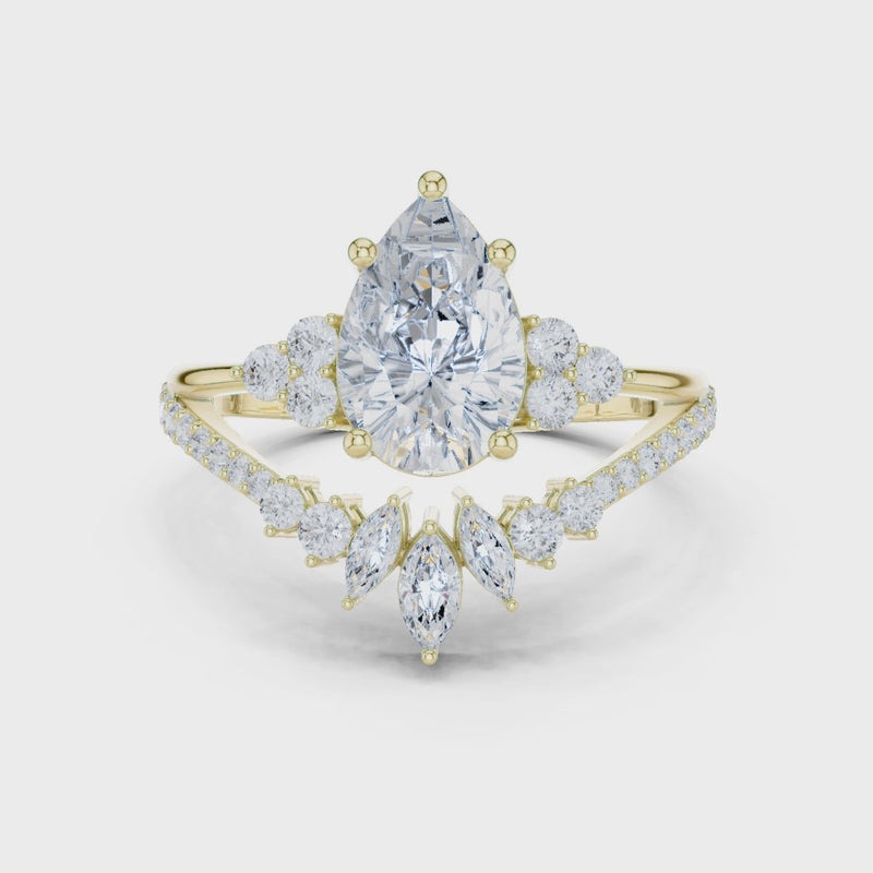 2 Carat Queens Crown Lab Grown Diamond Engagement Ring