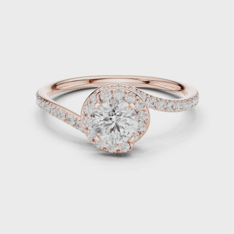 Delicate Hug 50 Cents Lab Diamond Wrap Ring For Wedding & Engagements