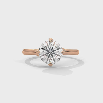 2 Carat Round Shape Timeless Appealing Lab Diamond Engagement Ring For Women