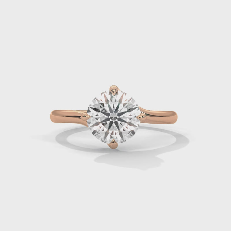 2 Carat Round Shape Timeless Appealing Lab Diamond Engagement Ring For Women