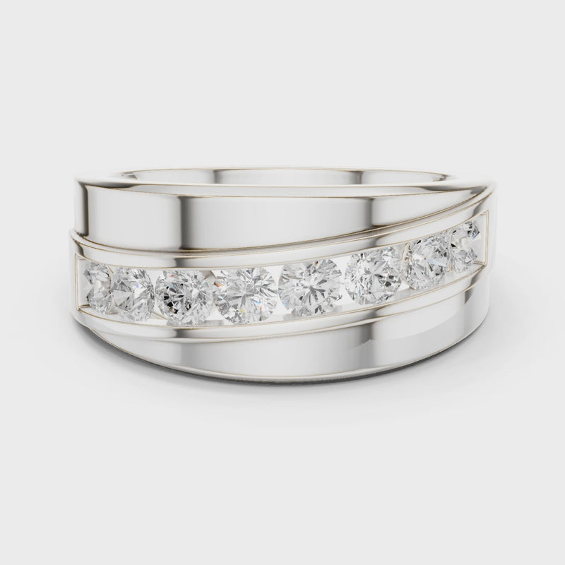 Legacy Men's Band Ring with Round Lab Diamonds