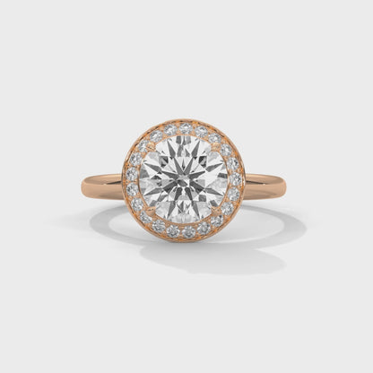 Ripple-Dazzle 2 Carat Round Solitaire Lab Grown Diamond Promise Ring