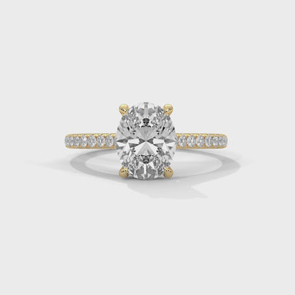 2 Carat Oval Shape Sparkling Lab Diamond Engagement Ring For Women
