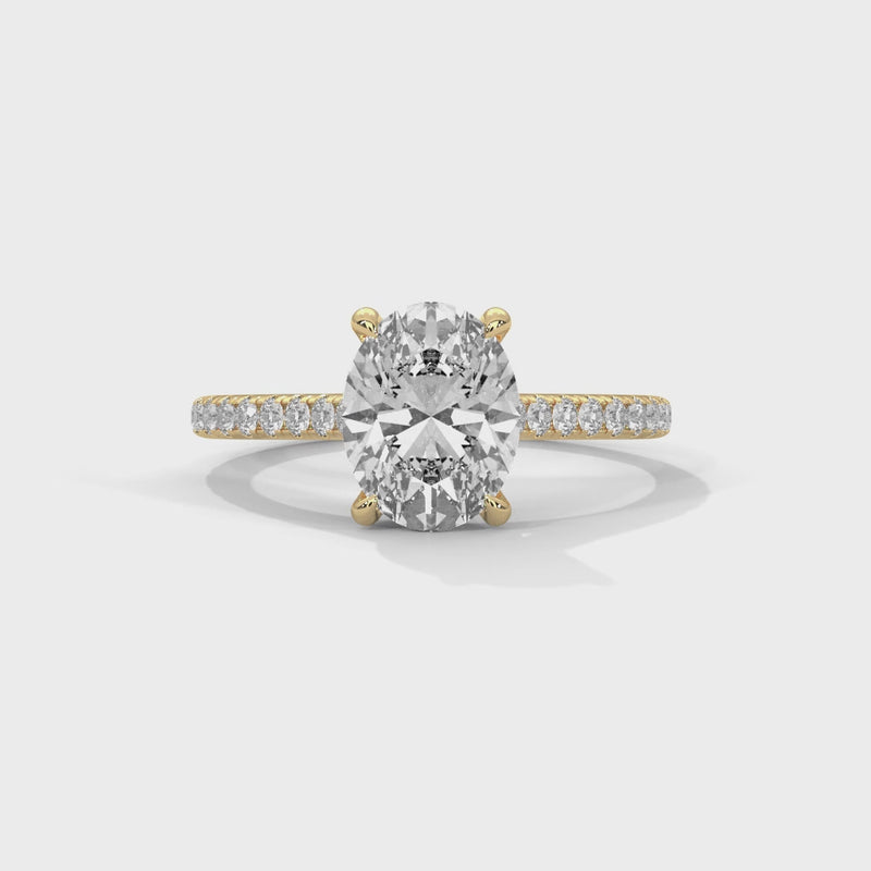2 Carat Oval Shape Sparkling Lab Diamond Engagement Ring For Women