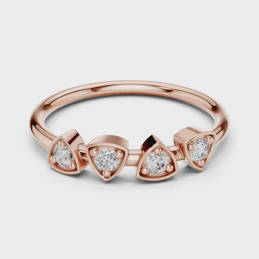 Trillia Quad Positive Spark – Lab Diamond Trilliant Bezel Ring