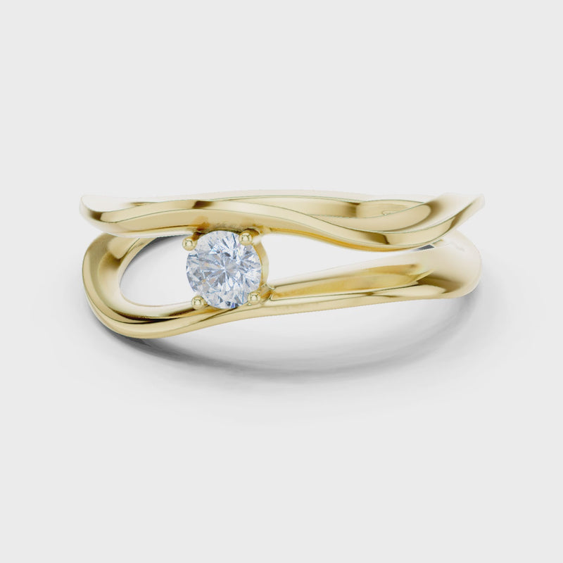 Bypass Stylish OfficeWear Lab Diamond Ring For Women