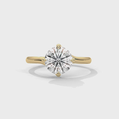 2 Carat Round Shape Timeless Appealing Lab Diamond Engagement Ring For Women