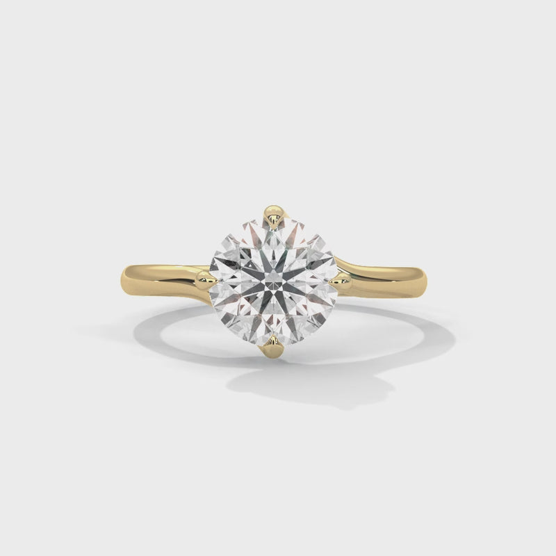 2 Carat Round Shape Timeless Appealing Lab Diamond Engagement Ring For Women