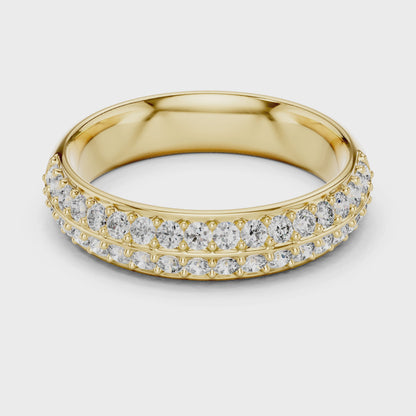 Dazzling Dual Row Lab Diamond Band Ring