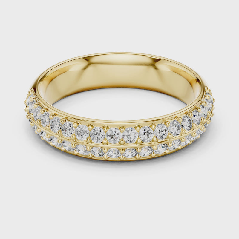 Dazzling Dual Row Lab Diamond Band Ring