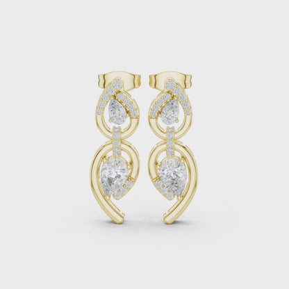 Angelic Beauty Curved Lab Diamond Earrings