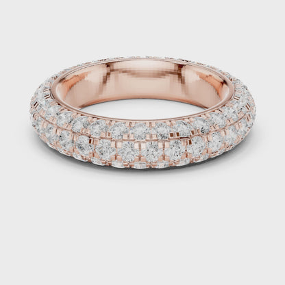 Elegant 3-Line Eternity Lab Diamond Ring