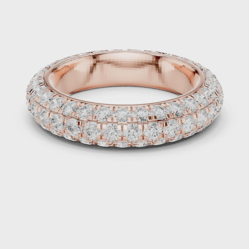 Elegant 3-Line Eternity Lab Diamond Ring