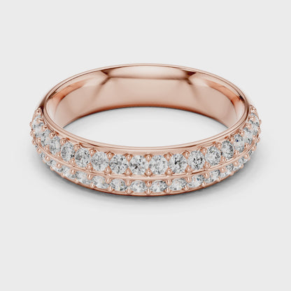 Dazzling Dual Row Lab Diamond Band Ring
