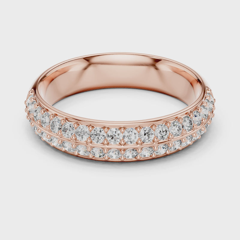 Dazzling Dual Row Lab Diamond Band Ring