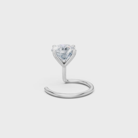 Wired Nosepin With Single Stone 20 Cents Round Lab Diamond