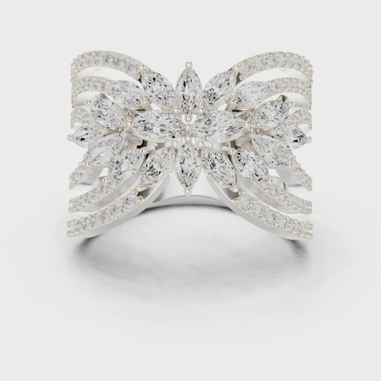 Enchanting Petals Perfect Cocktail Lab Diamond Ring