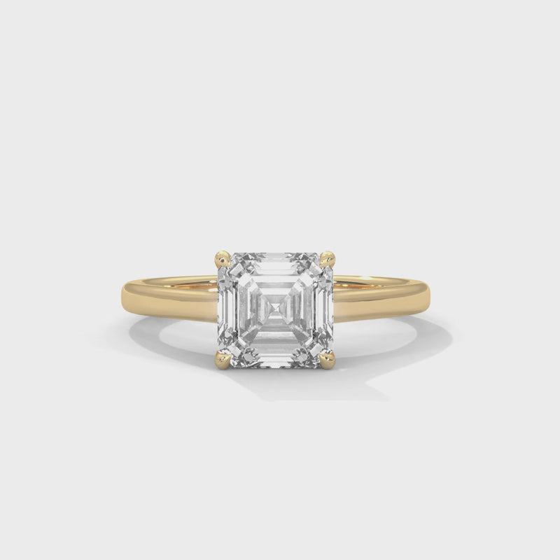 ChicSquare – Asscher Solitaire Ring in 2 Carat Lab Diamond