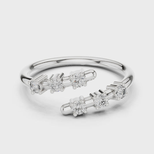 GlimmerGlow 0.21 Ct Round Modern Open Lab Diamond Ring