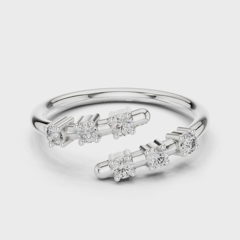 GlimmerGlow 0.21 Ct Round Modern Open Lab Diamond Ring