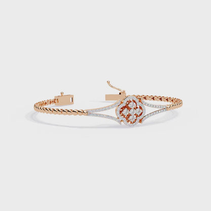 Dazzling Bloom Lab Diamond Bracelet – Luxe Floral Tennis Style for Women