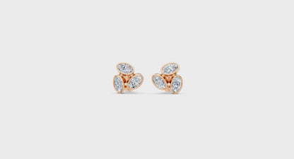 Modest Triangular Trio Lab Diamond Stud Earrings