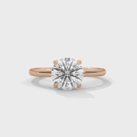 EternalGlow 2 Carat Round Lab Diamond Solitaire Ring – Timeless Sparkle for Her