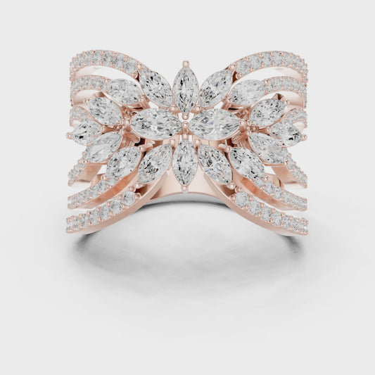 Enchanting Petals Perfect Cocktail Lab Diamond Ring