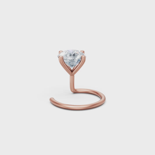 Wired Nosepin With Single Stone 20 Cents Round Lab Diamond