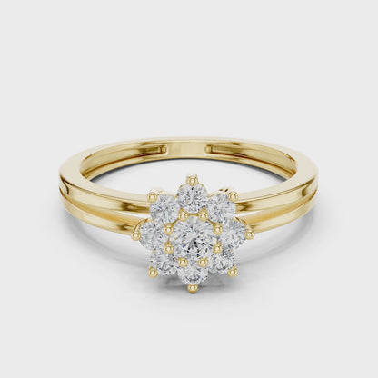 SoulShine Floral Cluster Split Shank Lab Diamond Ring