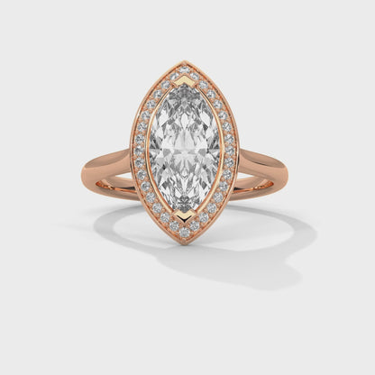2 Carat Marquise Cut Lab Grown Diamond Sleek Ring Gifts For Special Women