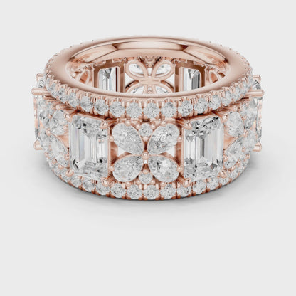 Wide Butterfly Multi-Shape Lab Grown Diamond Eternity Band Ring
