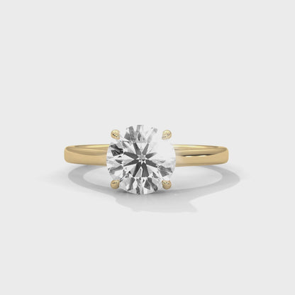 Solitaire 2 Carat Round Lab Diamond Engagement Ring
