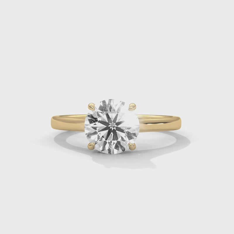 Solitaire 2 Carat Round Lab Diamond Engagement Ring