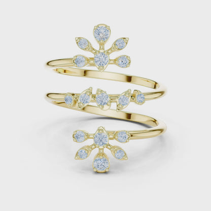Flower N Petal Spiral Lab Diamond Ring