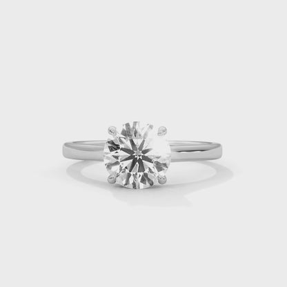 Solitaire 2 Carat Round Lab Diamond Engagement Ring
